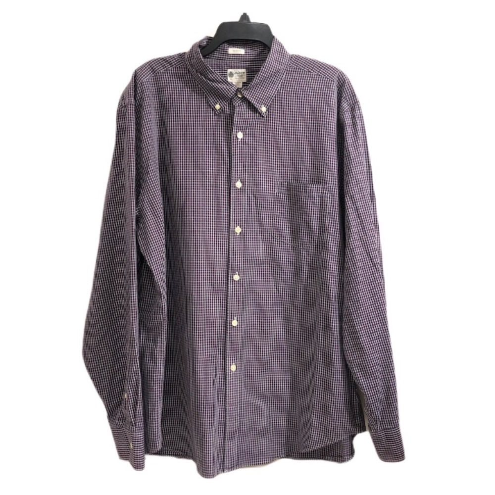 J Crew Tailored Fit Blue Red Checkered Button Down